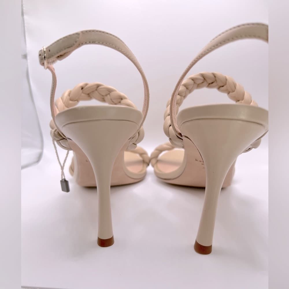 KATE SPADE New York Braided Saffron Leather Nude Slingback Sandal US 8.5 NEW - Thumbnail 8