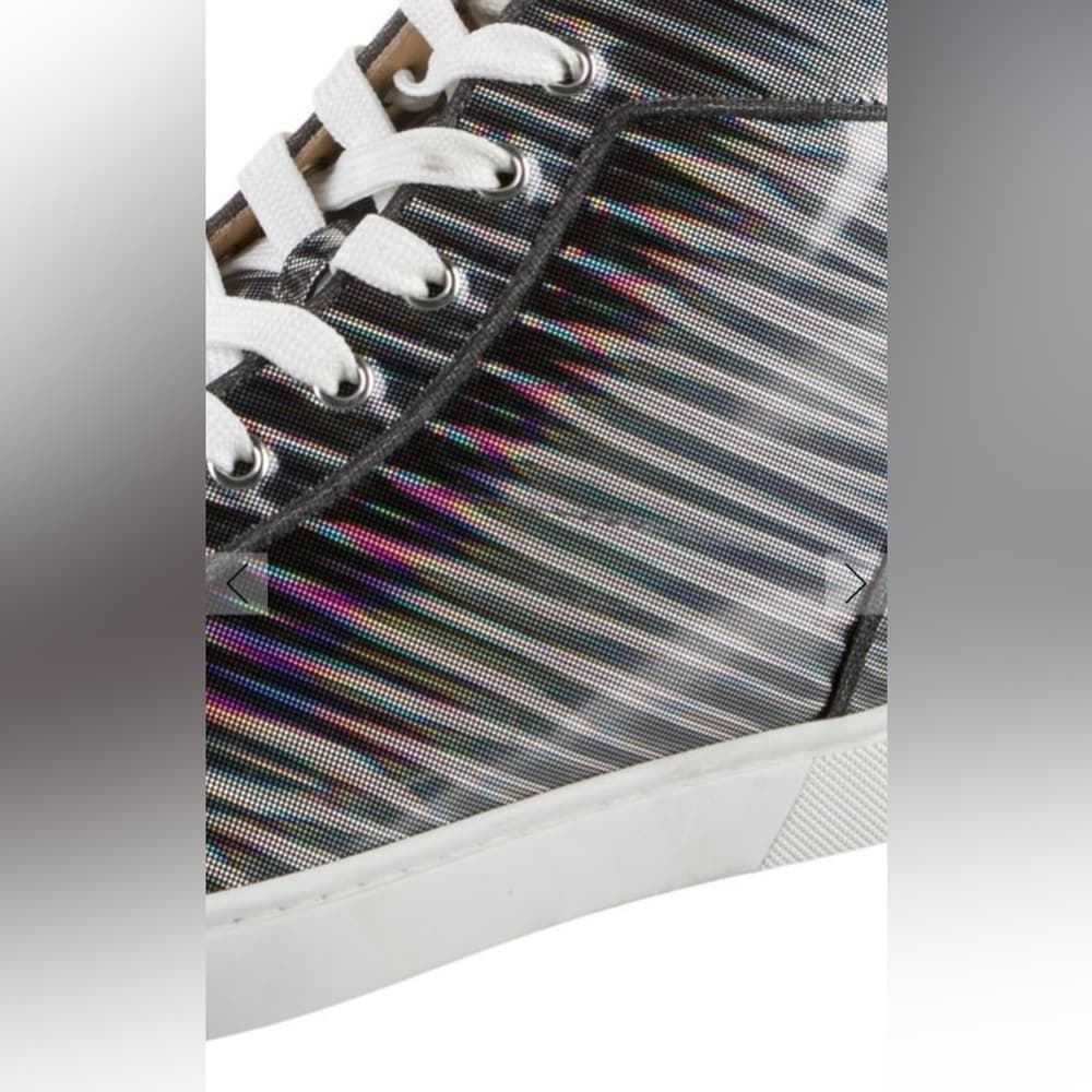 Christian Louboutin ORLATO HOLOGRAM Electro Iridescent Blue Gray Hi Top EU 42 9 - Thumbnail 5