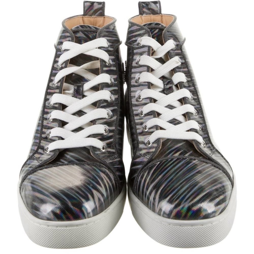 Christian Louboutin ORLATO HOLOGRAM Electro Iridescent Blue Gray Hi Top EU 42 9 - Thumbnail 2