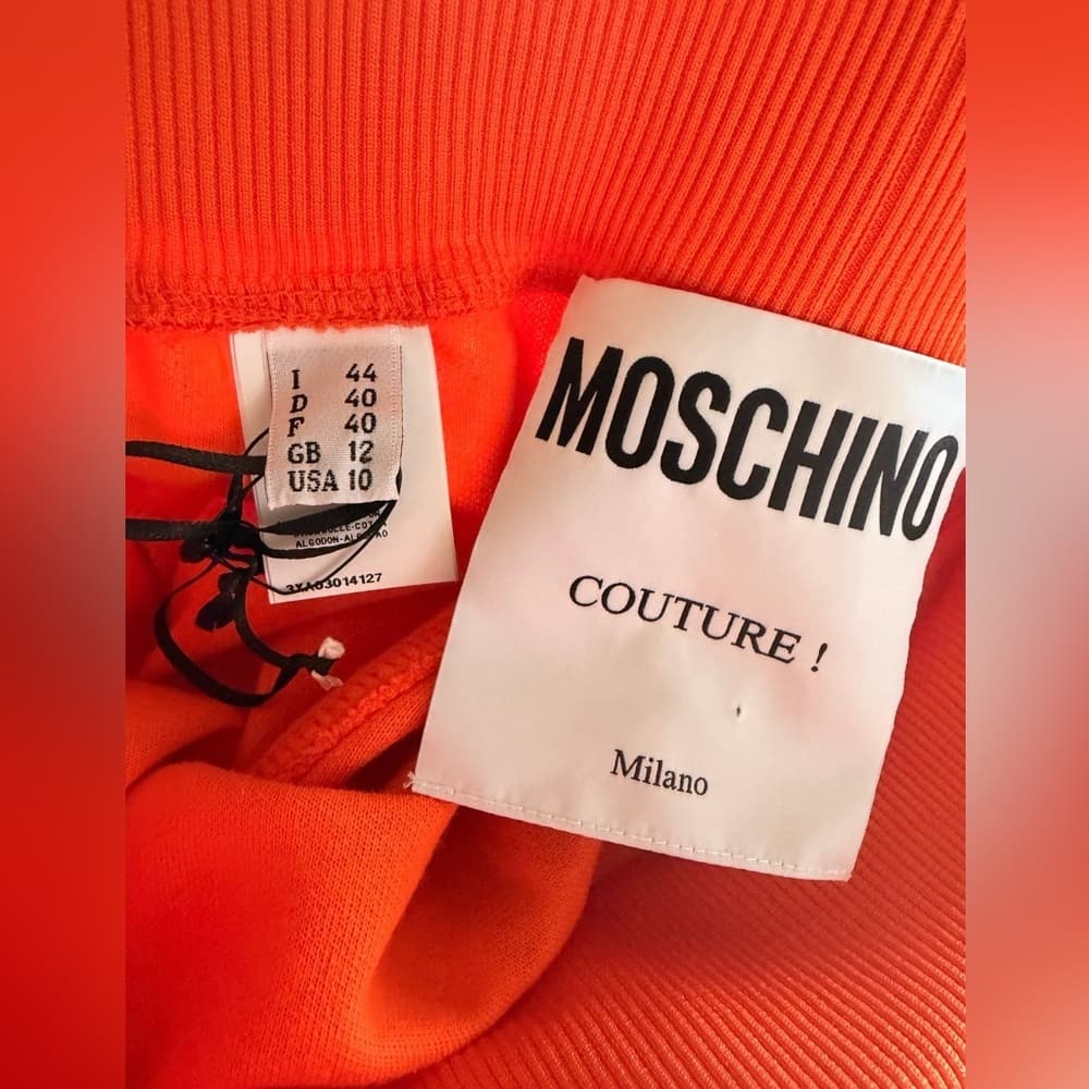 MOSCHINO Orange Waist Adjustable Pull Thru Tie Joggers size IT 44 USA 10 - Thumbnail 4