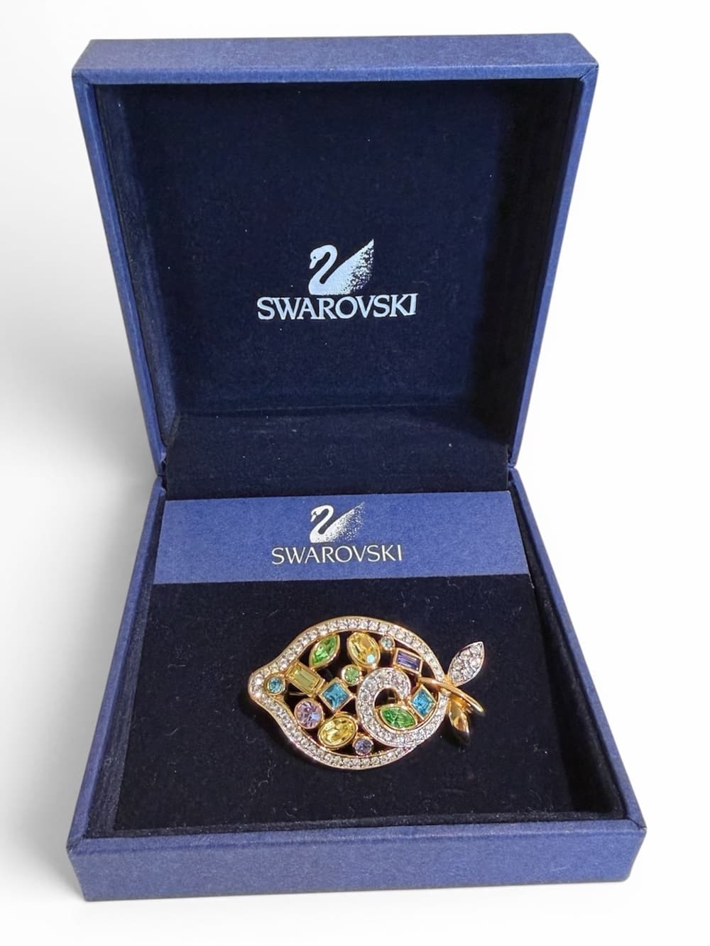 SWAROVSKI Crystal Colorful Gemstone Design Fish Brooch Soo unique with box - Thumbnail 3
