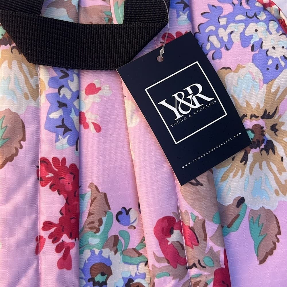 YOUNG & RECKLESS LA Pink Flower Print Backpack back to school 🛍️ NEW - Thumbnail 4
