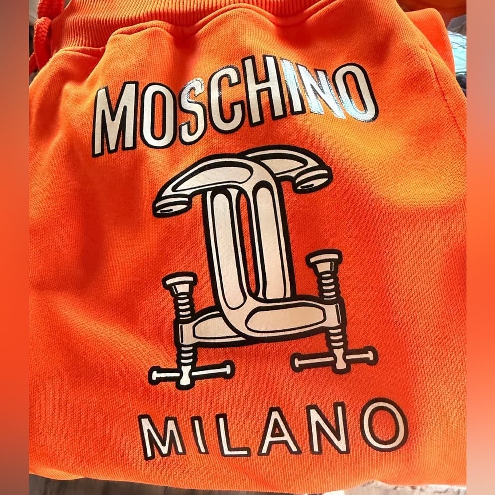 MOSCHINO Orange Waist Adjustable Pull Thru Tie Joggers size IT 44 USA 10 - Thumbnail 5