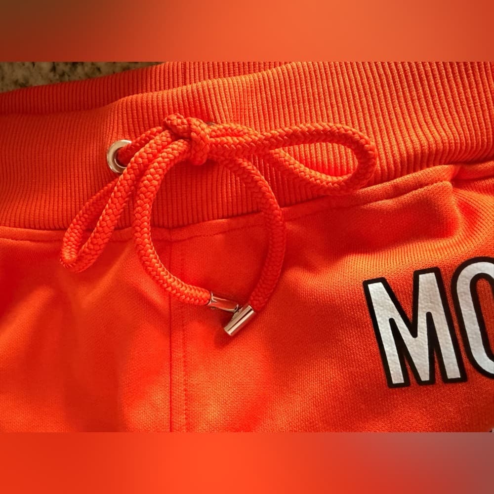 MOSCHINO Orange Waist Adjustable Pull Thru Tie Joggers size IT 44 USA 10 - Thumbnail 6
