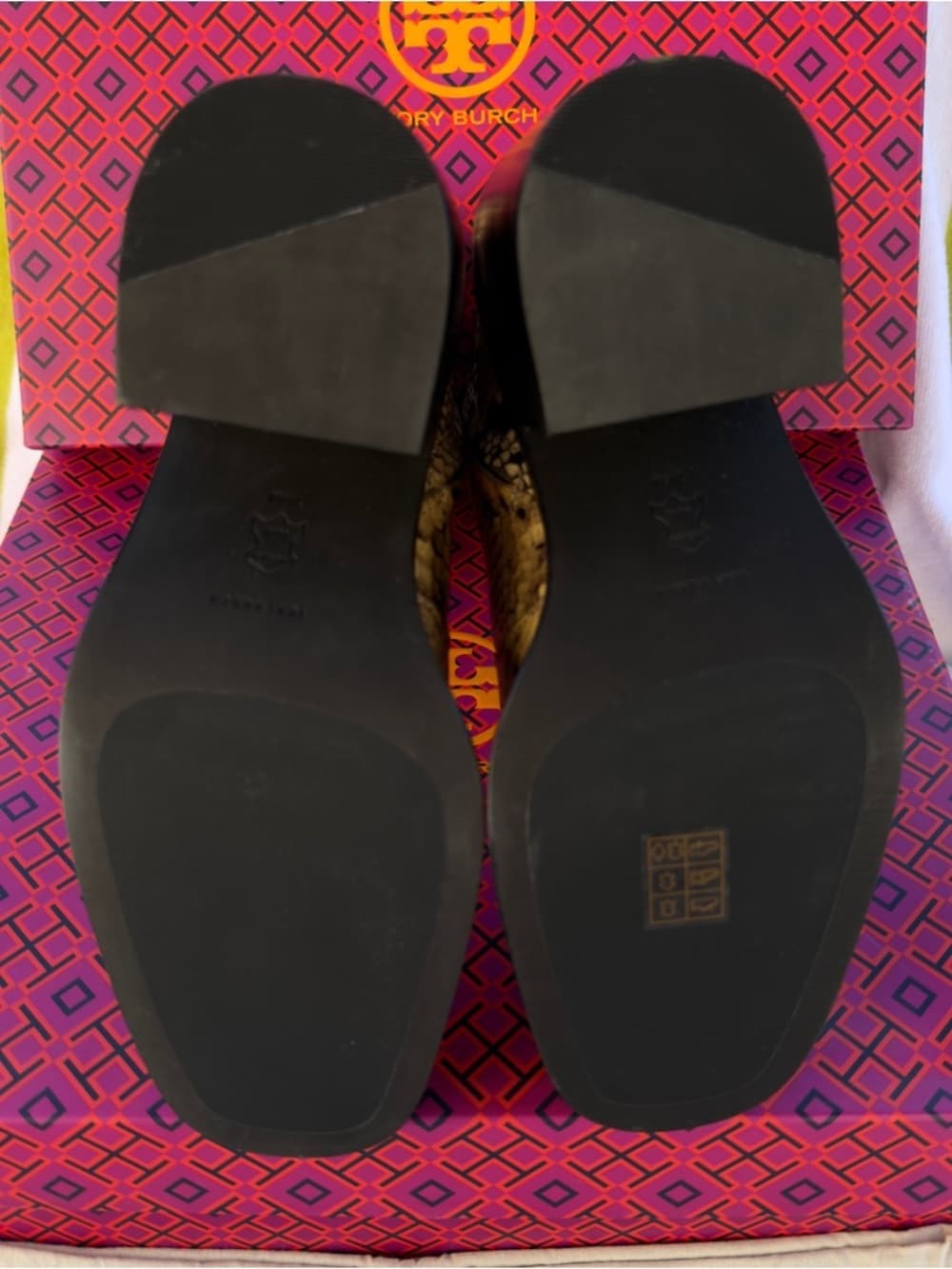 Tory Burch ROCCIO Snake Print Leather Western Ankle Heel Boots 7.5 NEW $595 - Thumbnail 8