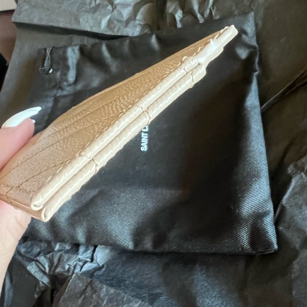 EUC Saint Laurent Cassandre Matelasse Card Holder Case Wallet Pink or Beige Box - Thumbnail 4