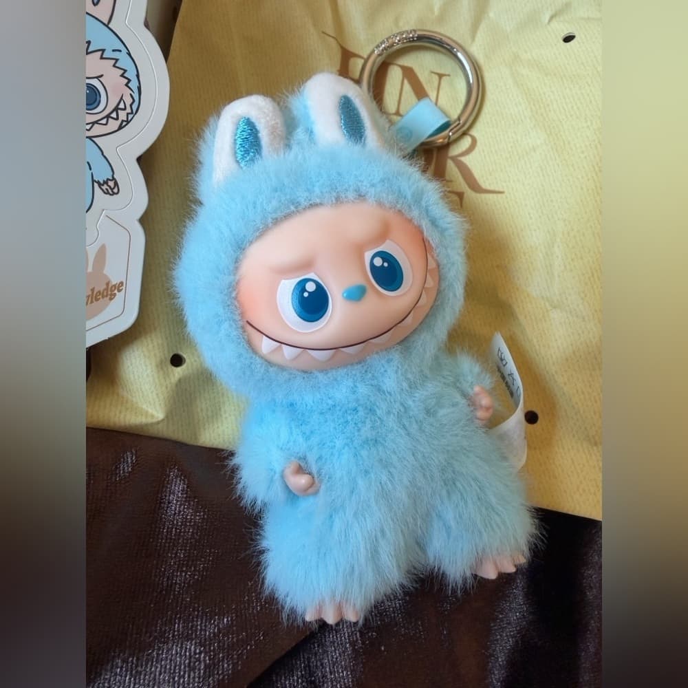 Labubu PIN FOR LOVE Letter “ K “ Key chain Charm light Blue color Pop Mart NEW - Thumbnail 3