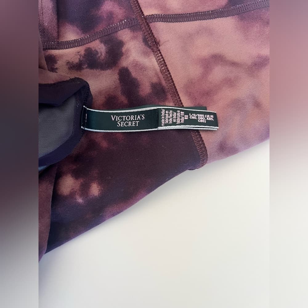 🎉 VS 2 piece SET Victoria’s Secret WINE Tie Dye Incredible & Sports Bra L 14 - Thumbnail 10