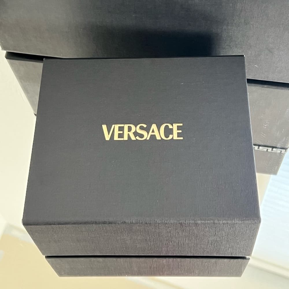 NEW VERSACE LA MEDUSA GOLD BUCKLE BAROCCO DENIM Leather Jean Belt 75/30 Medium - Thumbnail 13