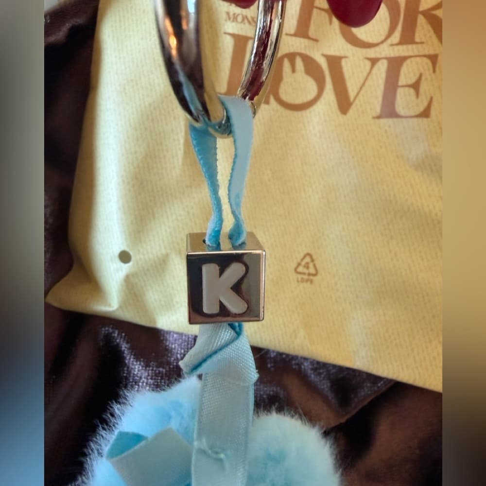 Labubu PIN FOR LOVE Letter “ K “ Key chain Charm light Blue color Pop Mart NEW - Thumbnail 11