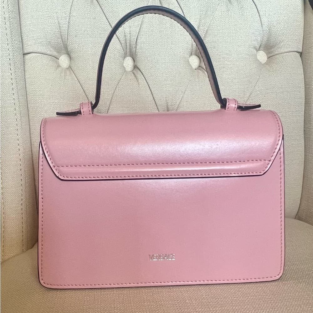 VERSACE La Medusa Pink Top Handle Shoulder Calfskin Leather Handbag Box Dust bag - Thumbnail 6