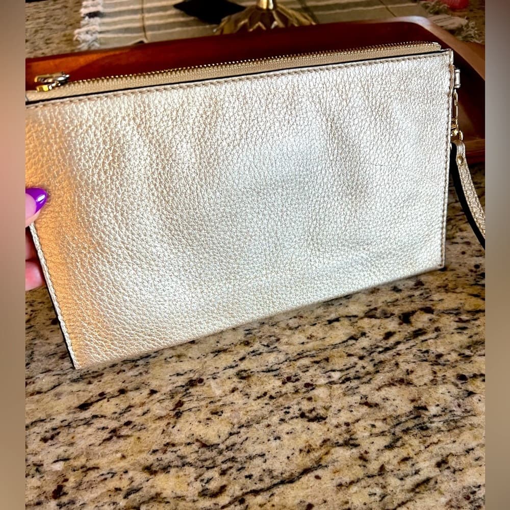 2 Wristlets Gold Tone Michael Kors Black Suede Victorias Secret Card Holder - Thumbnail 7