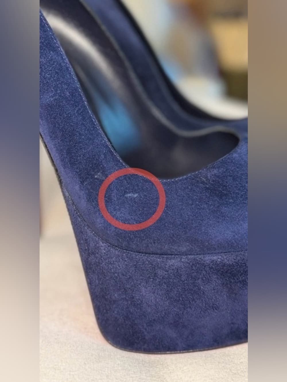 Christian Louboutin Lady 160 mm Pumps Navy Blue Suede Platform Heels Size EU 40 - Thumbnail 15