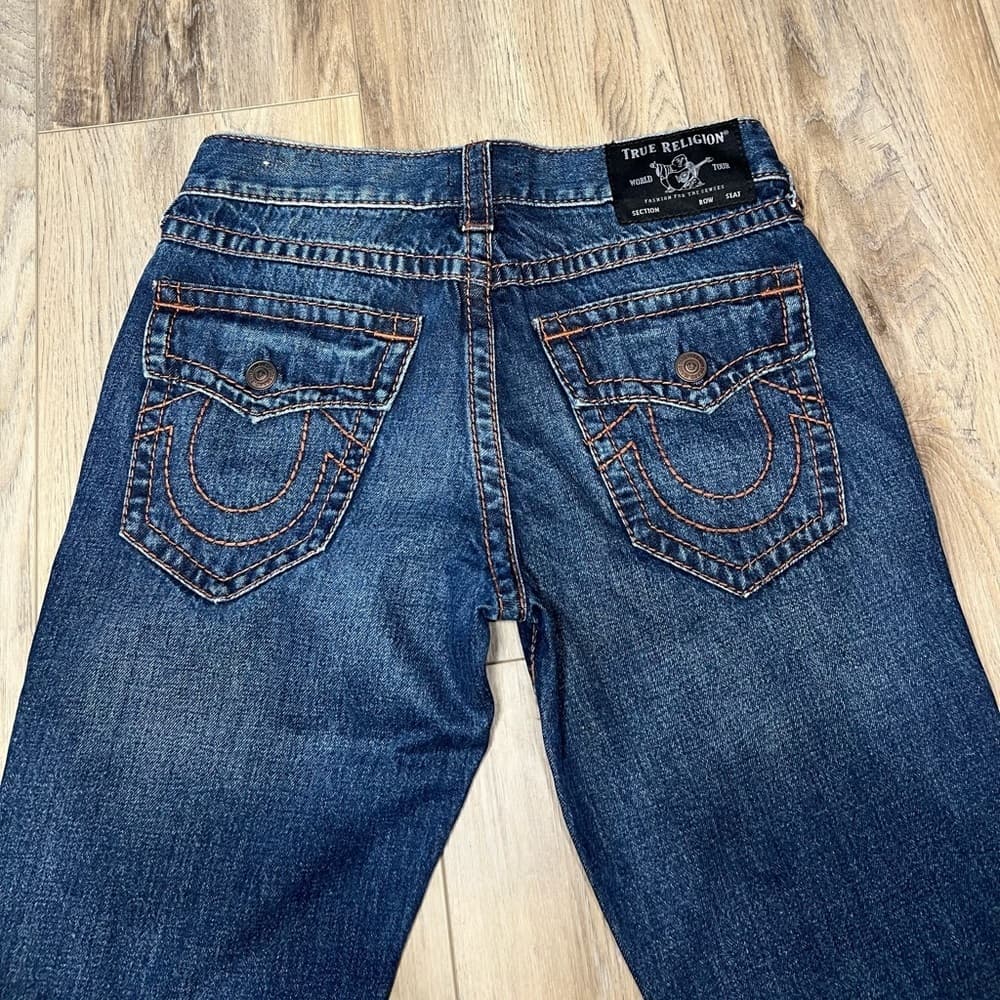 TRUE RELIGION RICKY SUPER T STITCH RELAXED STRAIGHT MENS DARK WASH 31 NEW - Thumbnail 11