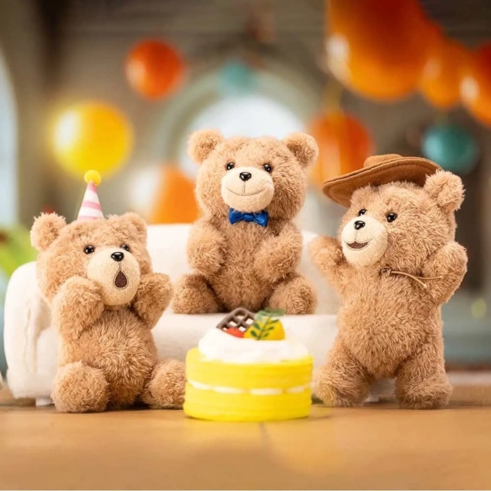Pop Mart TED2 Bear Action Series Happy Birthday! Keychain Pal NIB CONFIRMED NEW - Thumbnail 3