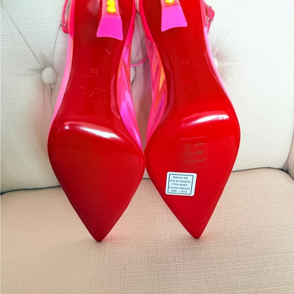 Christian Louboutin Debout Condorapik 100 Hot Pink Vinyl Patent Leather Pump 39 - Thumbnail 11