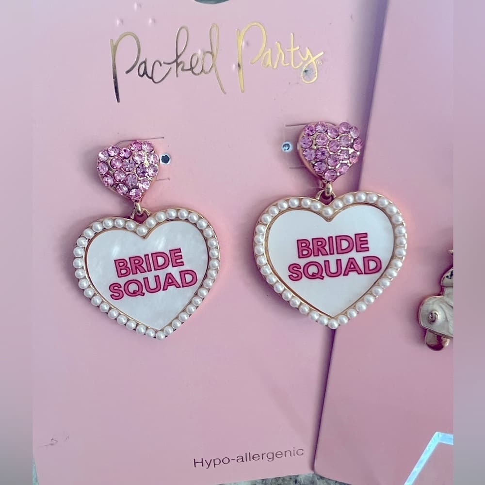 Bride Bridesmaid Earrings 3 piece set by Packed Party NEW Hypoallergenic - Thumbnail 2