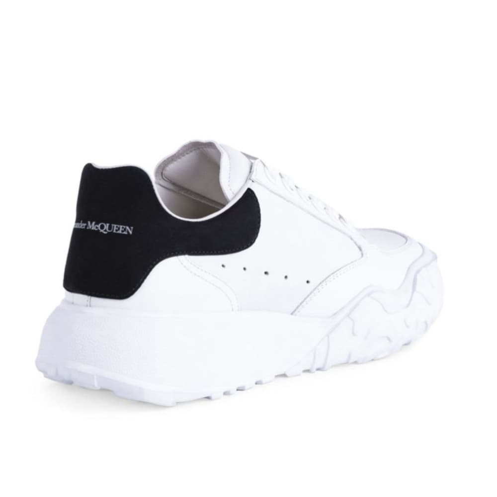 NEW ALEXANDER MCQUEEN Women Court Sneakers Luxury Leather Black White size EU 39 - Thumbnail 3