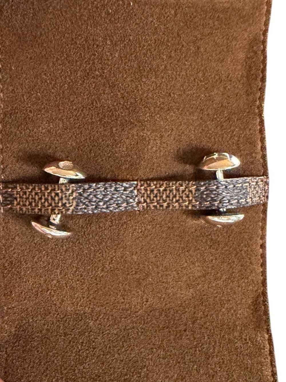Louis Vuitton Damier Ebene Cufflinks Case With LV 925 Sterling Silver Cufflinks - Thumbnail 9