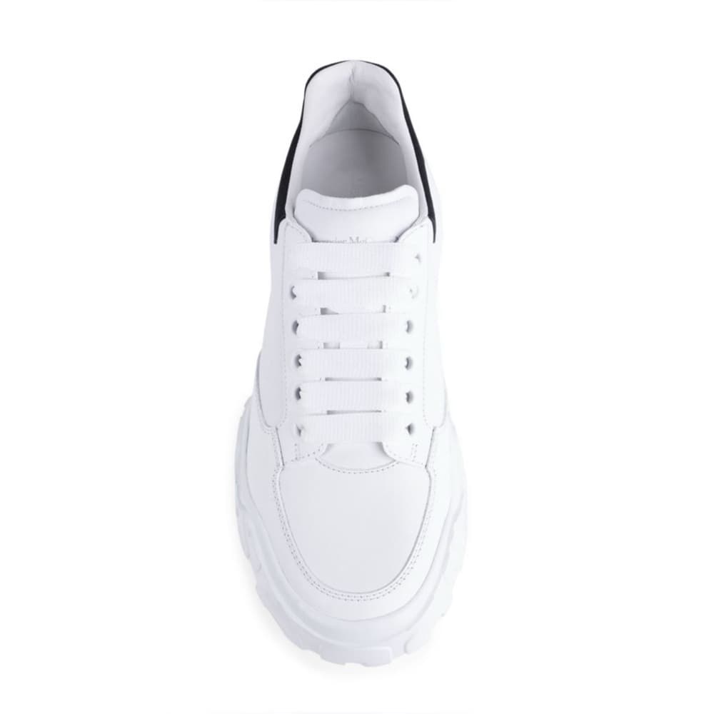 NEW ALEXANDER MCQUEEN Women Court Sneakers Luxury Leather Black White size EU 39 - Thumbnail 2