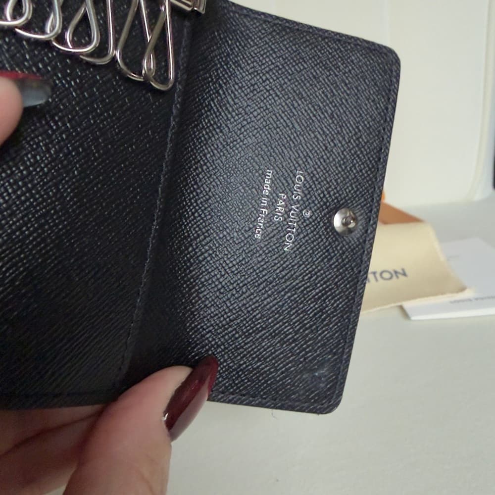 Louis Vuitton Damier Graphite 6 Key Holder Canvas Silver Metal Wallet AUTHENTIC - Thumbnail 8