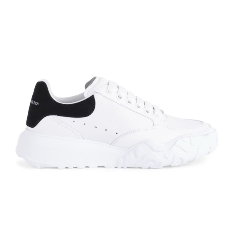 NEW ALEXANDER MCQUEEN Women Court Sneakers Luxury Leather Black White size EU 39 - Thumbnail 4