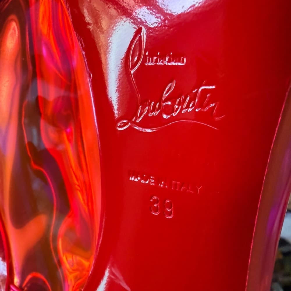 Christian Louboutin Debout Condorapik 100 Hot Pink Vinyl Patent Leather Pump 39 - Thumbnail 10