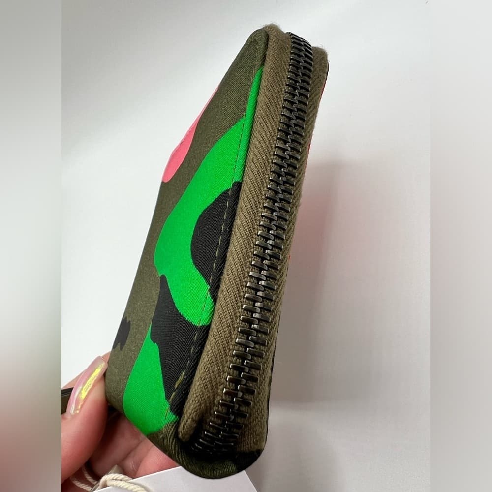 NEW VALENTINO GARAVANI Camouflage Nylon Leather Zip Around Compact Wallet - Thumbnail 11