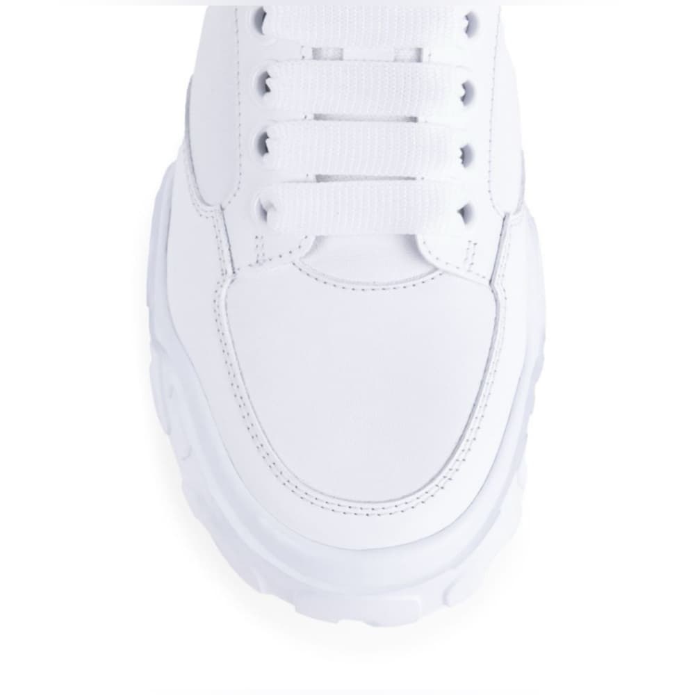 NEW ALEXANDER MCQUEEN Women Court Sneakers Luxury Leather Black White size EU 39 - Thumbnail 5