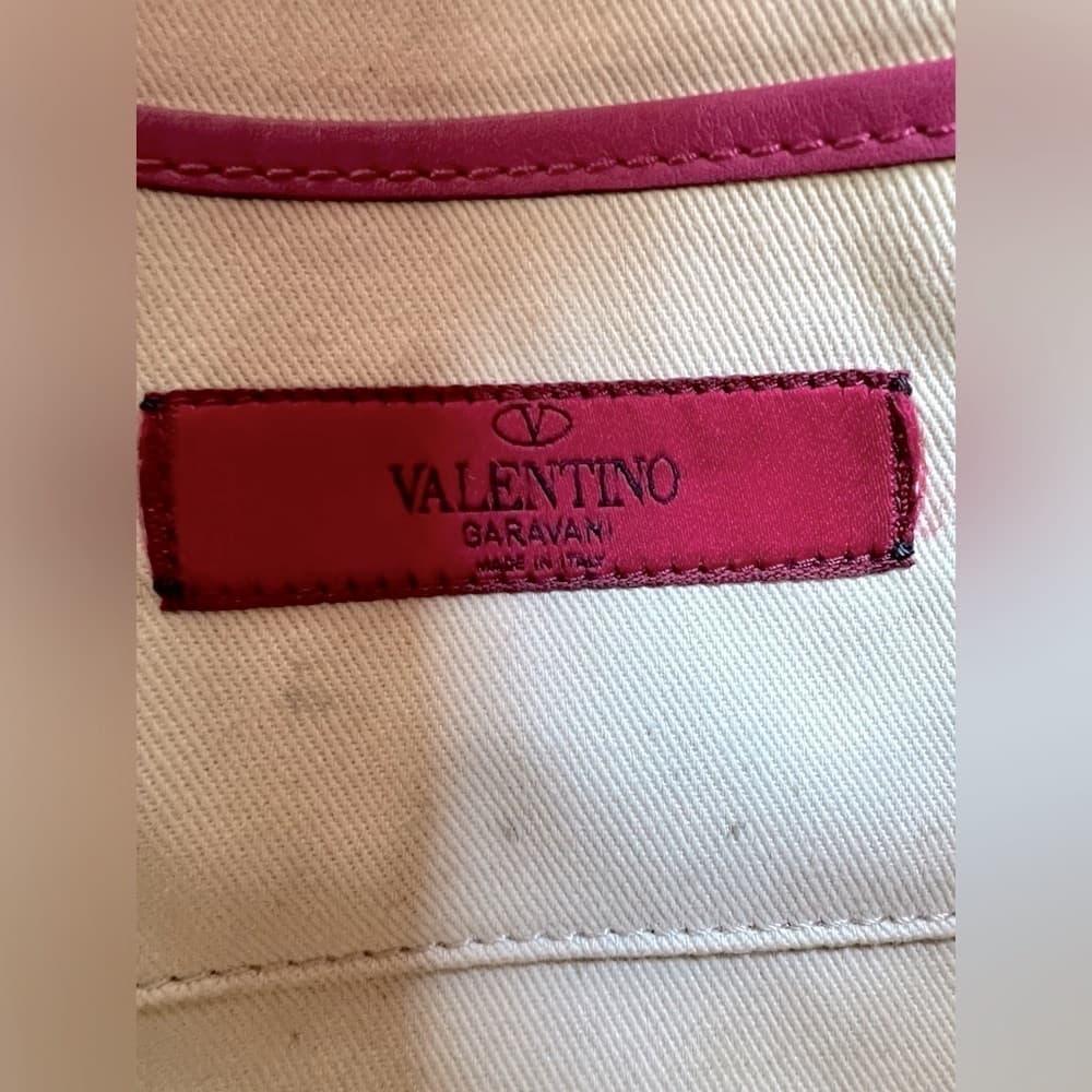 VALENTINO GARAVANI Fuschia Pink Leather Gold Rockstud Shoulder Crossbody Bag - Thumbnail 10
