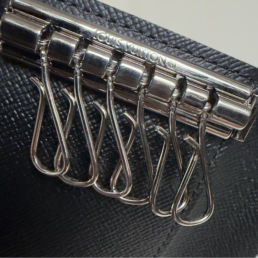 Louis Vuitton Damier Graphite 6 Key Holder Canvas Silver Metal Wallet AUTHENTIC - Thumbnail 13