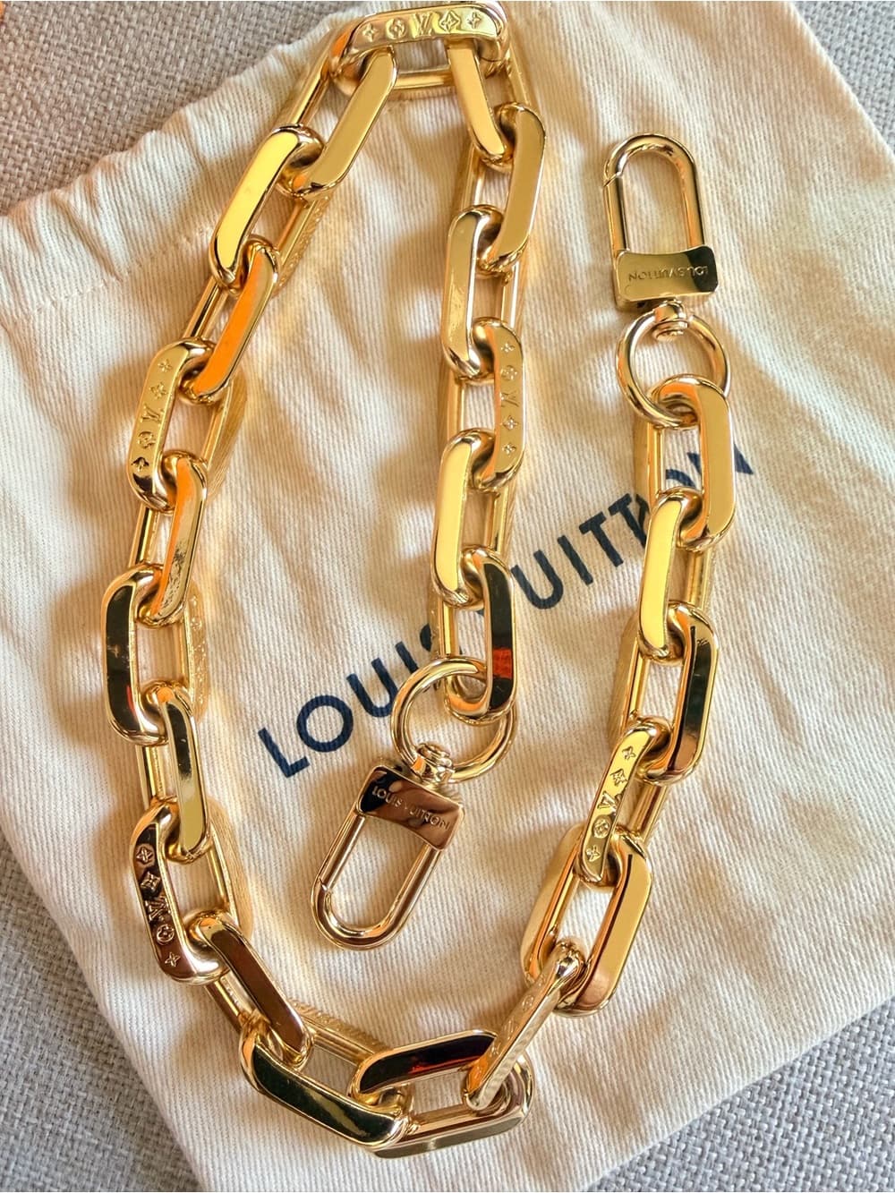 Louis Vuitton Coussin Gold Chain Strap Monogram Chunky Links w Box & Dust Bag - Thumbnail 3