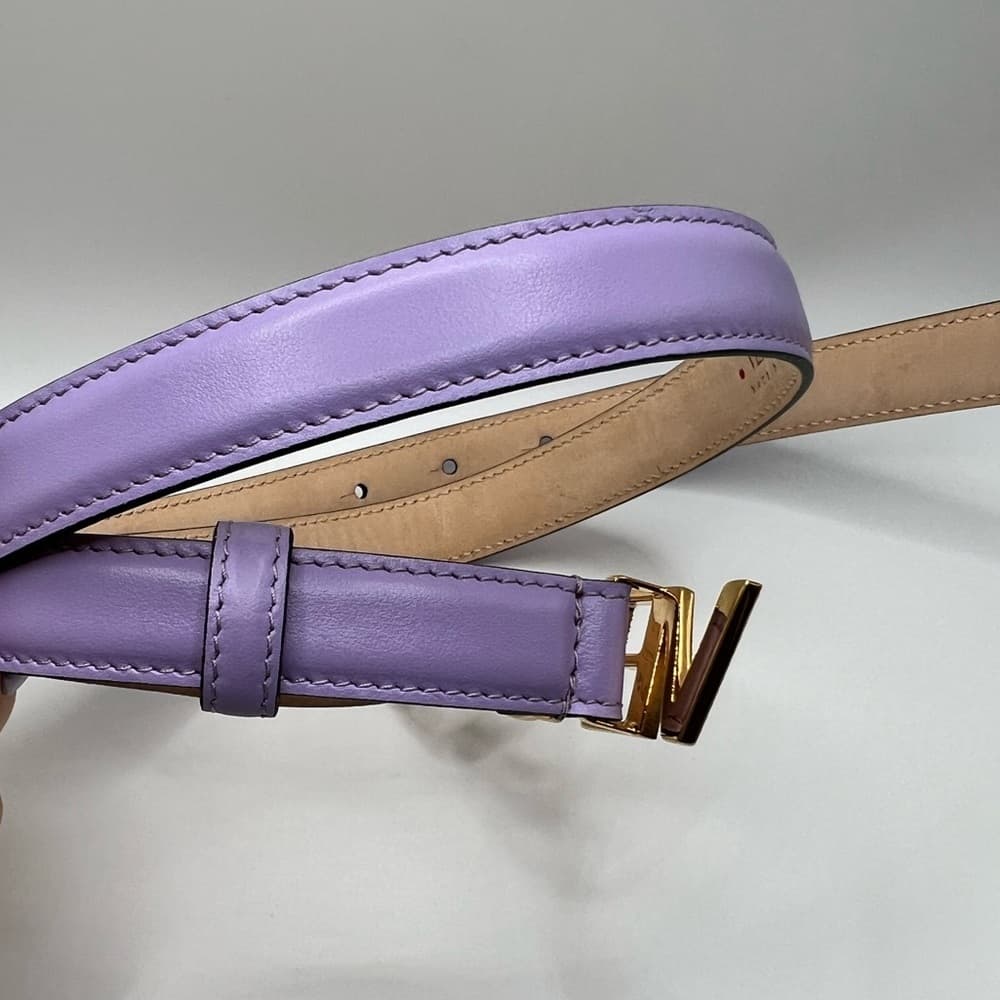 NEW VERSACE Logo Crystal Purple Leather Belt 80/32 Medium M - Thumbnail 8