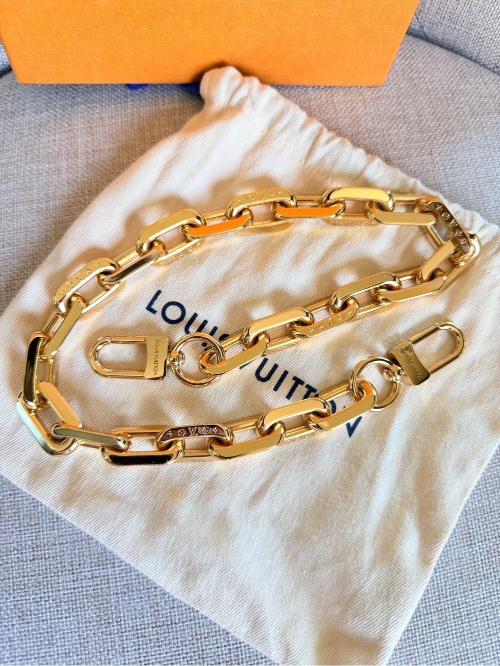 Louis Vuitton Coussin Gold Chain Strap Monogram Chunky Links w Box & Dust Bag - Thumbnail 2
