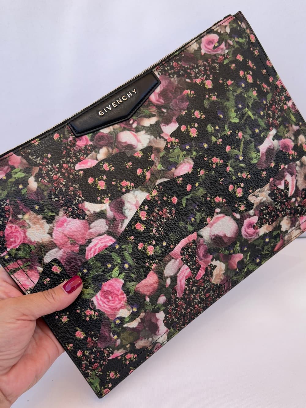 GIVENCHY Antigona Large Zip Pouch Clutch Babys Breath Floral Camo Riccardo Tisci - Thumbnail 2
