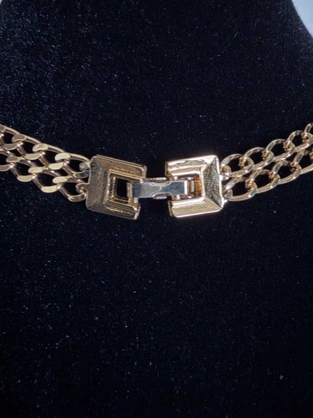 Nina Ricci Vintage Gold Plated Rhinestone Double Link Choker Necklace Stunning! - Thumbnail 9