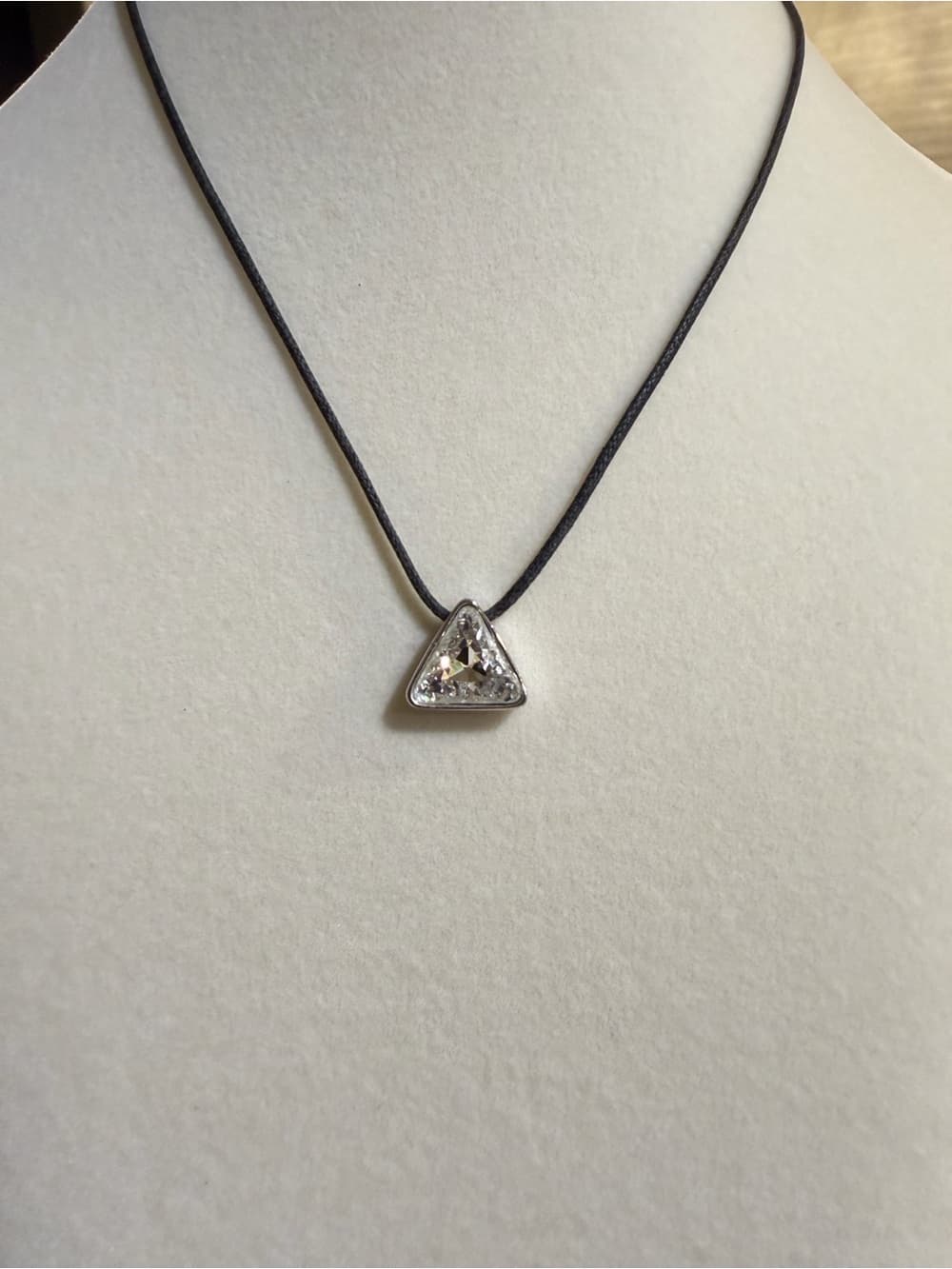 SWAROVSKI Crystal Trilliant Cut Design Rope Chain Silver Extender 18 in AUTH - Thumbnail 2