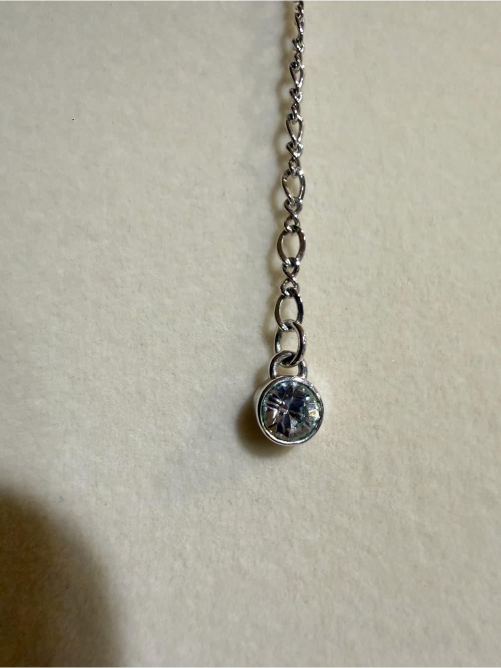 SWAROVSKI Crystal Trilliant Cut Design Rope Chain Silver Extender 18 in AUTH - Thumbnail 5