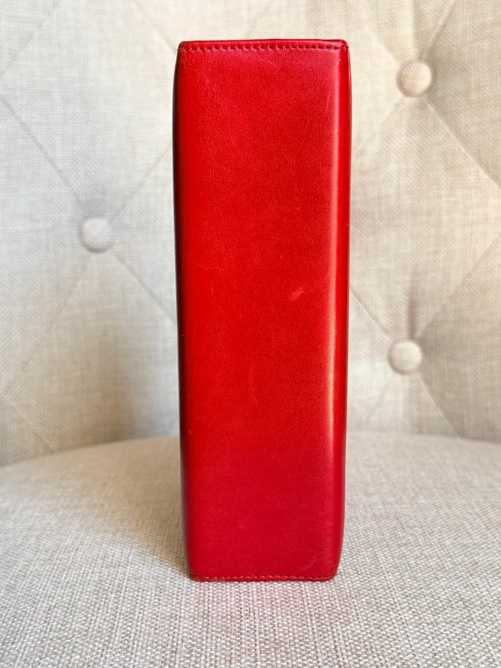 Vintage Salvatore Ferragamo Vara Bow Mini Vanity Case Red Leather Gold Hardware - Thumbnail 5