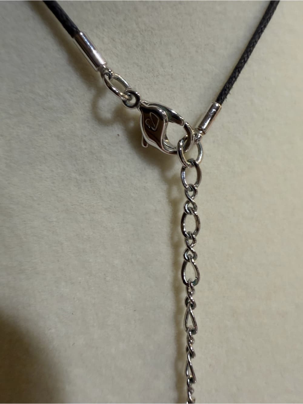 SWAROVSKI Crystal Trilliant Cut Design Rope Chain Silver Extender 18 in AUTH - Thumbnail 6
