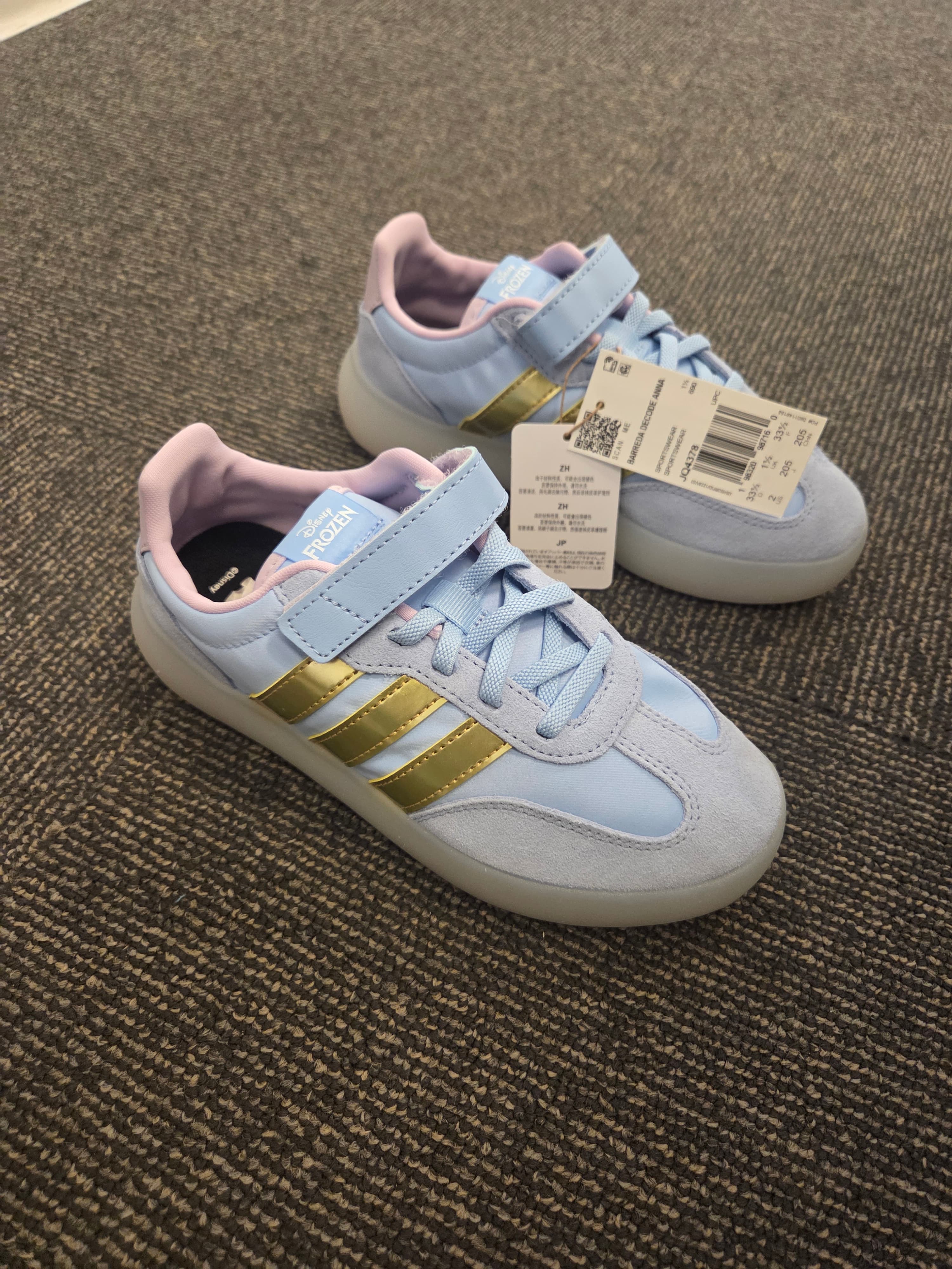 Adidas Frozen Anna Sneakers Kids Size 2 Blue