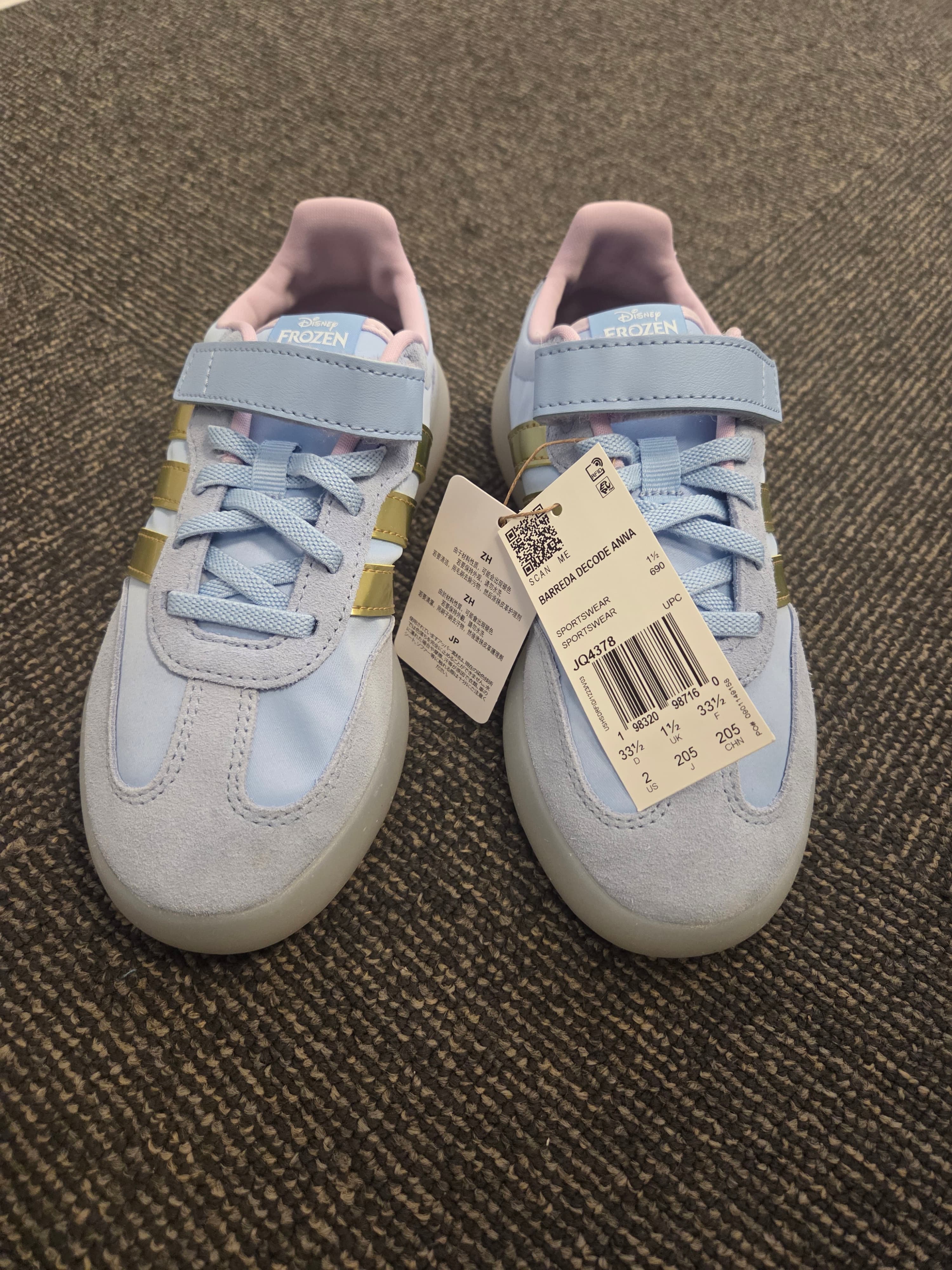 Adidas Frozen Anna Sneakers Kids Size 2 Blue - Thumbnail 3