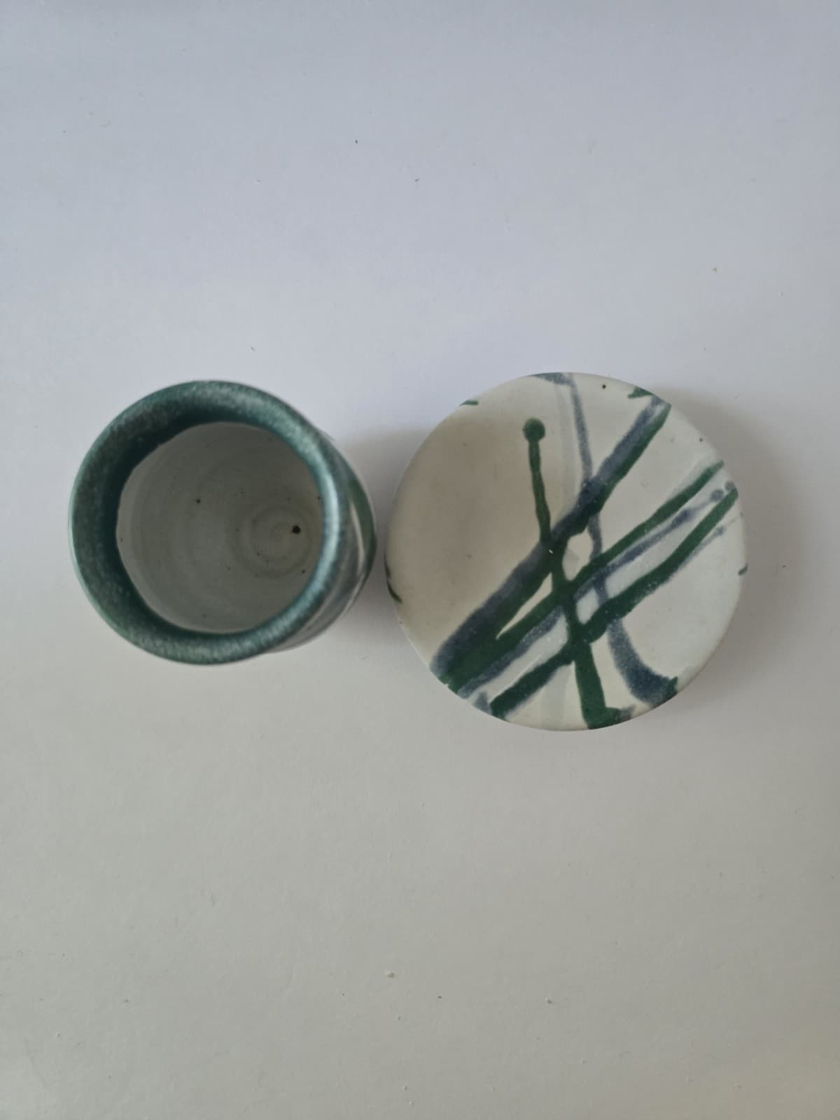 Whitefish Pottery Montana 2019 Handthrown Ceramic Espresso Sake Cup Saucer Set - Thumbnail 4