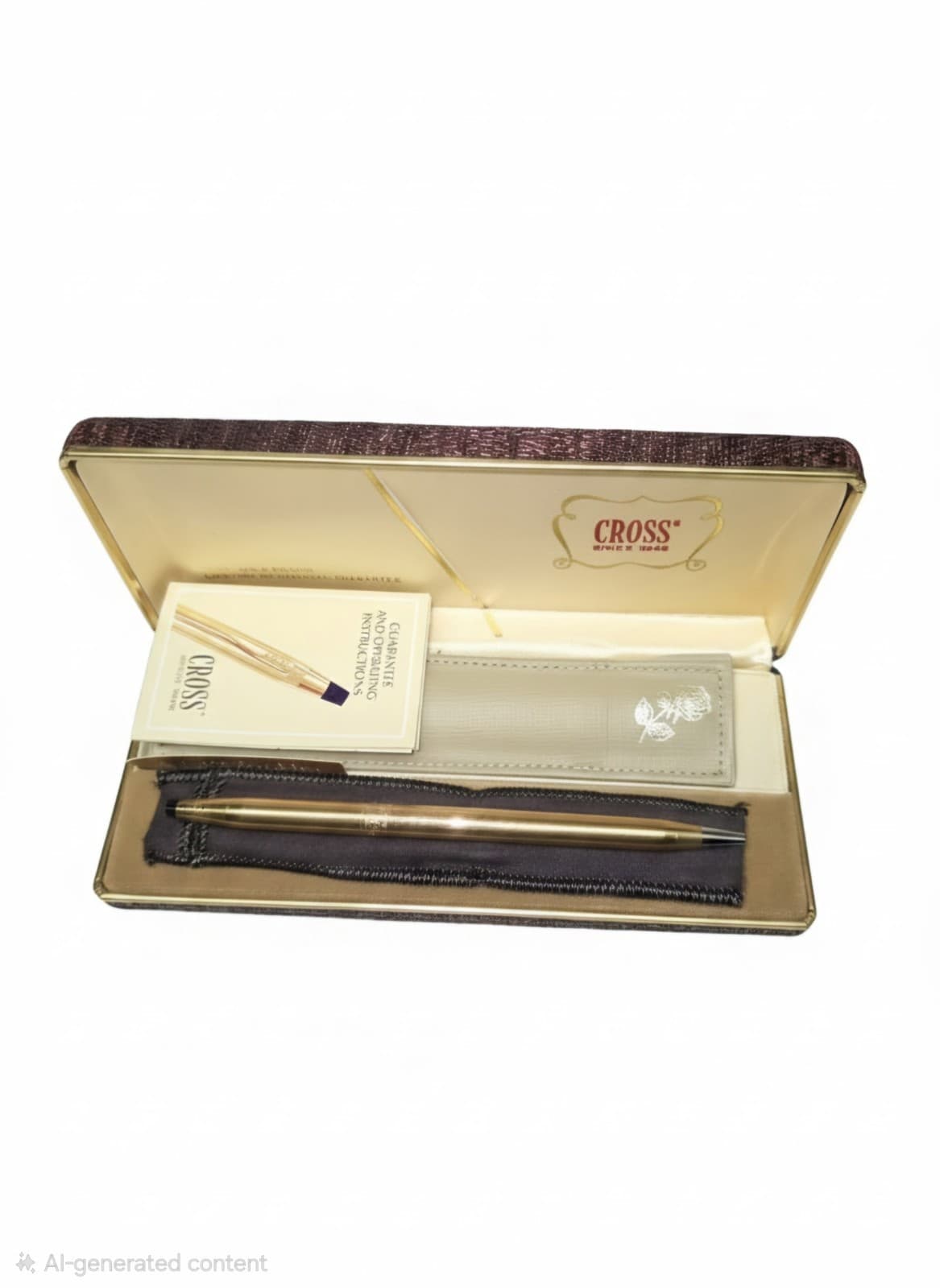 Vintage Cross 14K Gold Filled Ballpoint Pen with Case, Pouch and Instructions