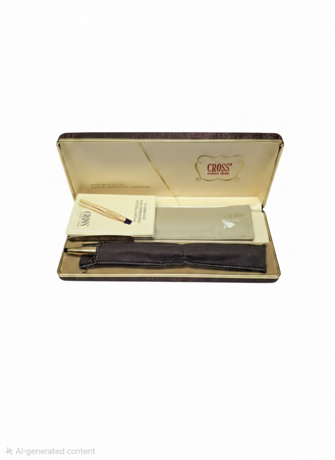 Vintage Cross 14K Gold Filled Ballpoint Pen with Case, Pouch and Instructions - Thumbnail 2