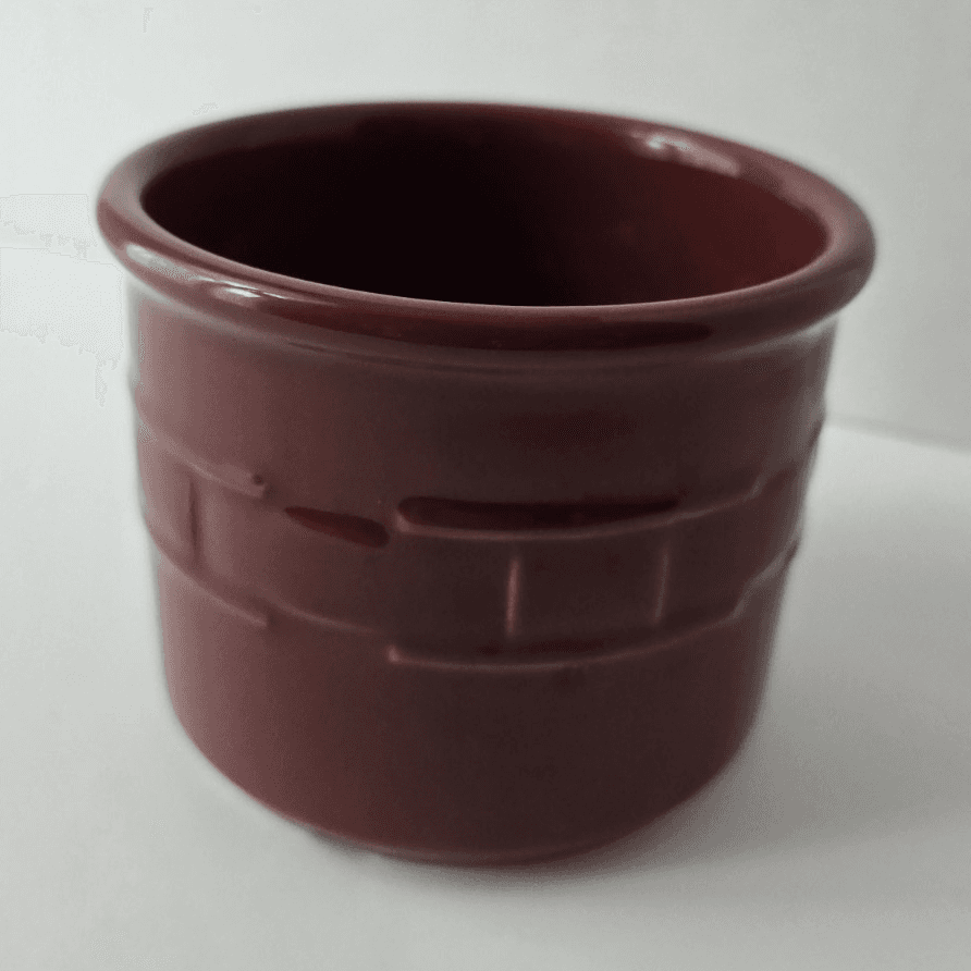 Longaberger Pottery Woven Traditions Paprika Red 1 Pint Salt Crock Made in USA
