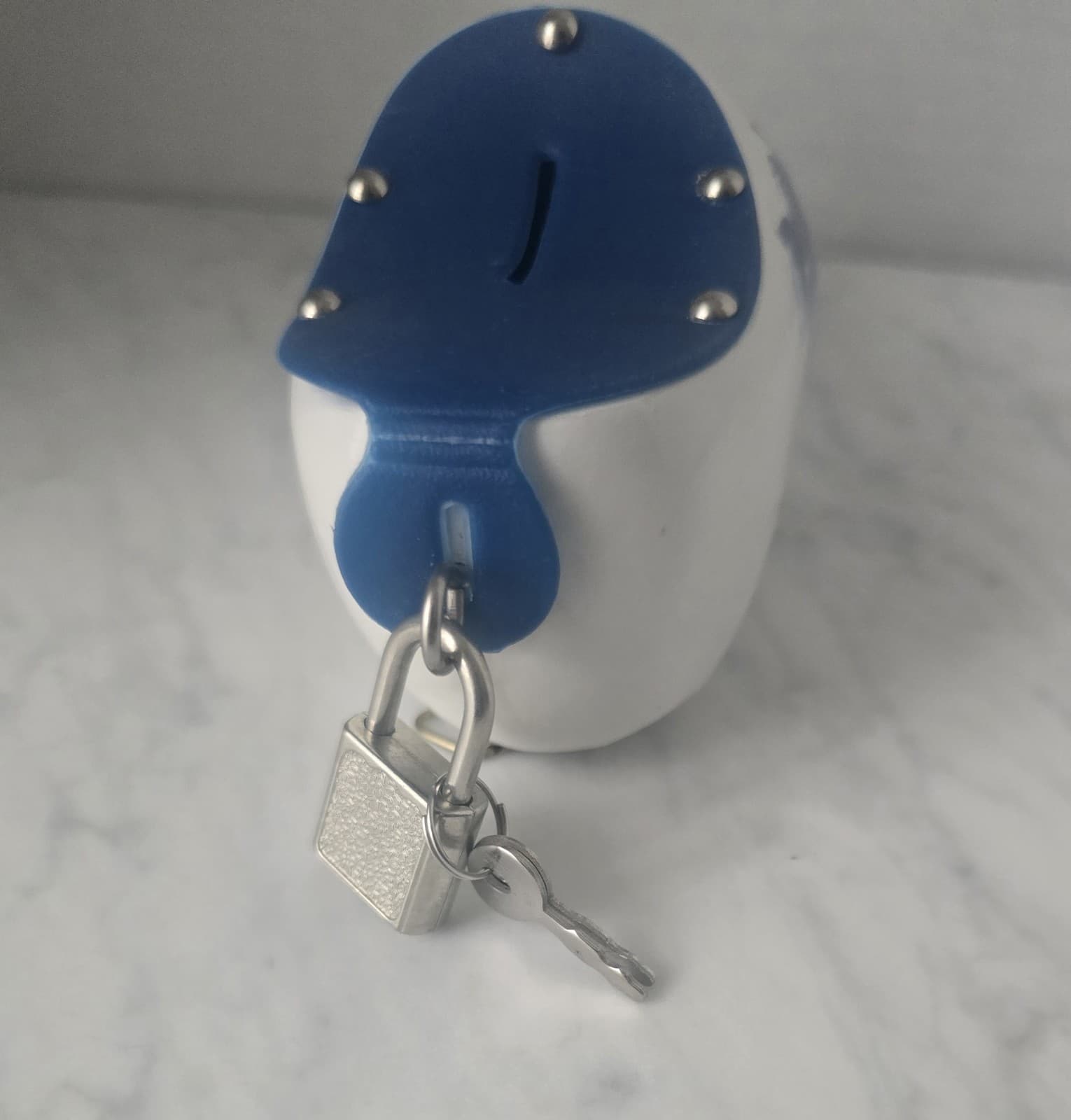 Delft Style Ceramic Clog Piggy Bank Holland Windmill Shoe Coin Box With Key - Thumbnail 3