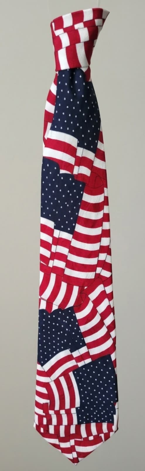 Naboth Handmade Mens American Flag Tie US Collage Patriotic Red White Blue - Thumbnail 5