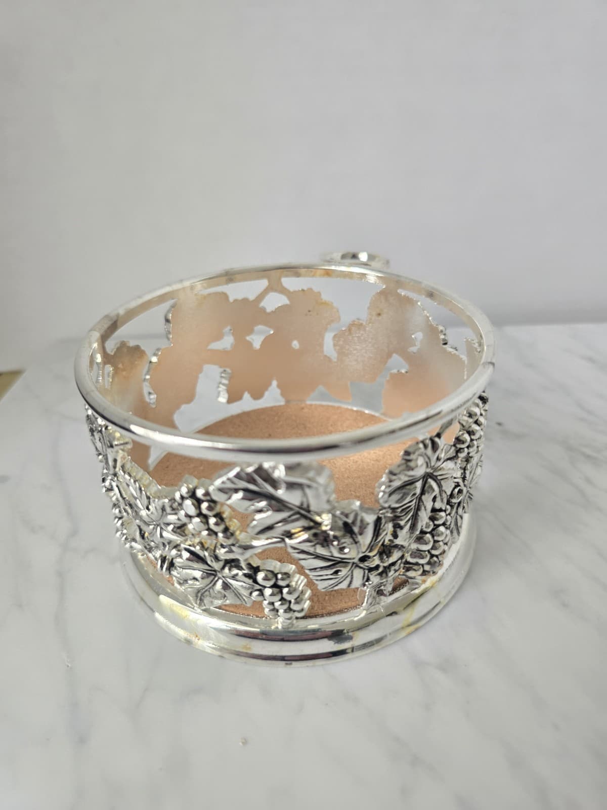 Vintage Godinger Silver Plated Wine Bottle Coaster & Stopper Set - NOS - Thumbnail 10