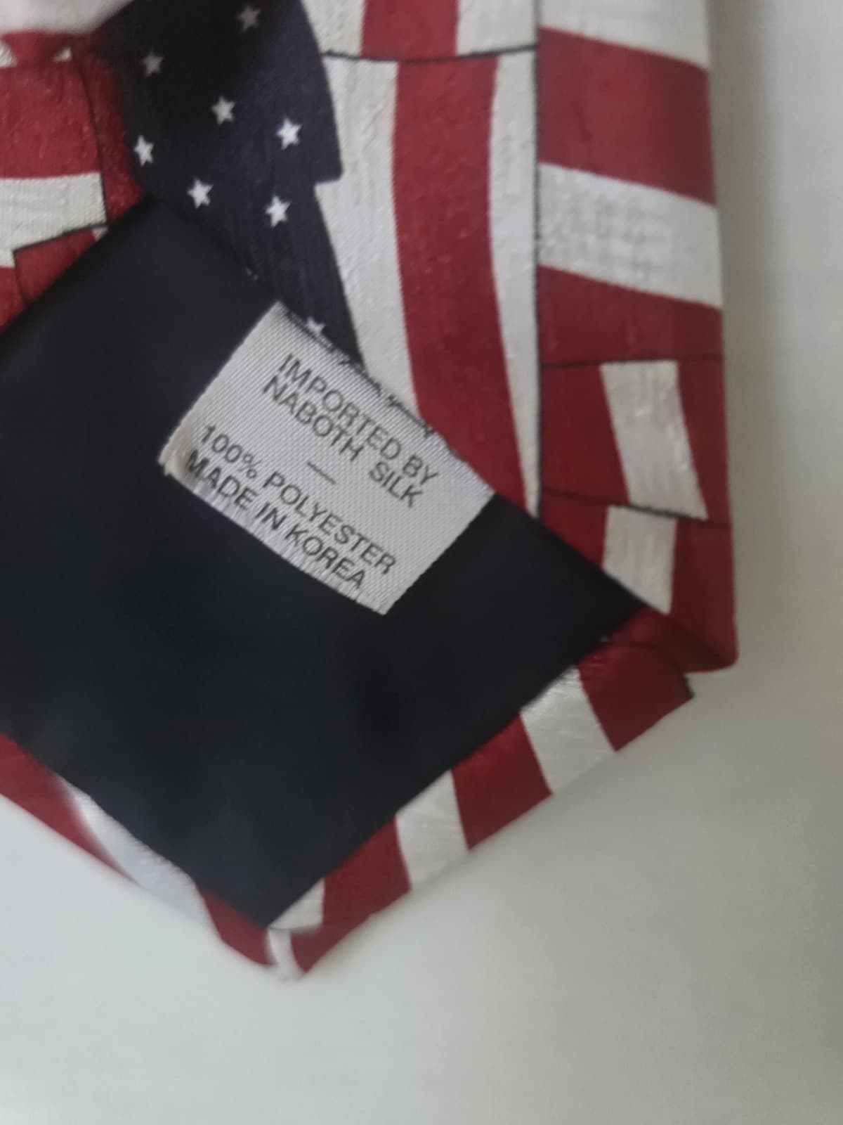 Naboth Handmade Mens American Flag Tie US Collage Patriotic Red White Blue - Thumbnail 4